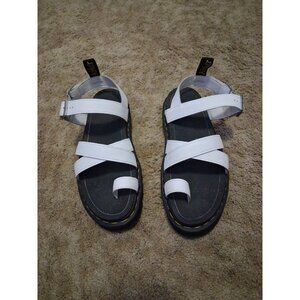 Dr. Martens AVRY HYDRO LEATHER STRAP SANDALS Size 10 White